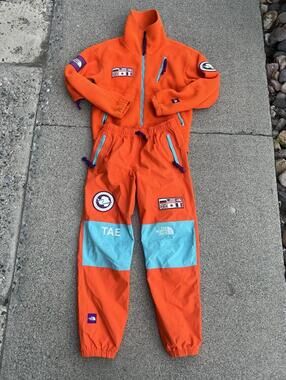 North Face TAE Fleece Jacket And Pants Combo Trans Antarctica 2021 Orange Small